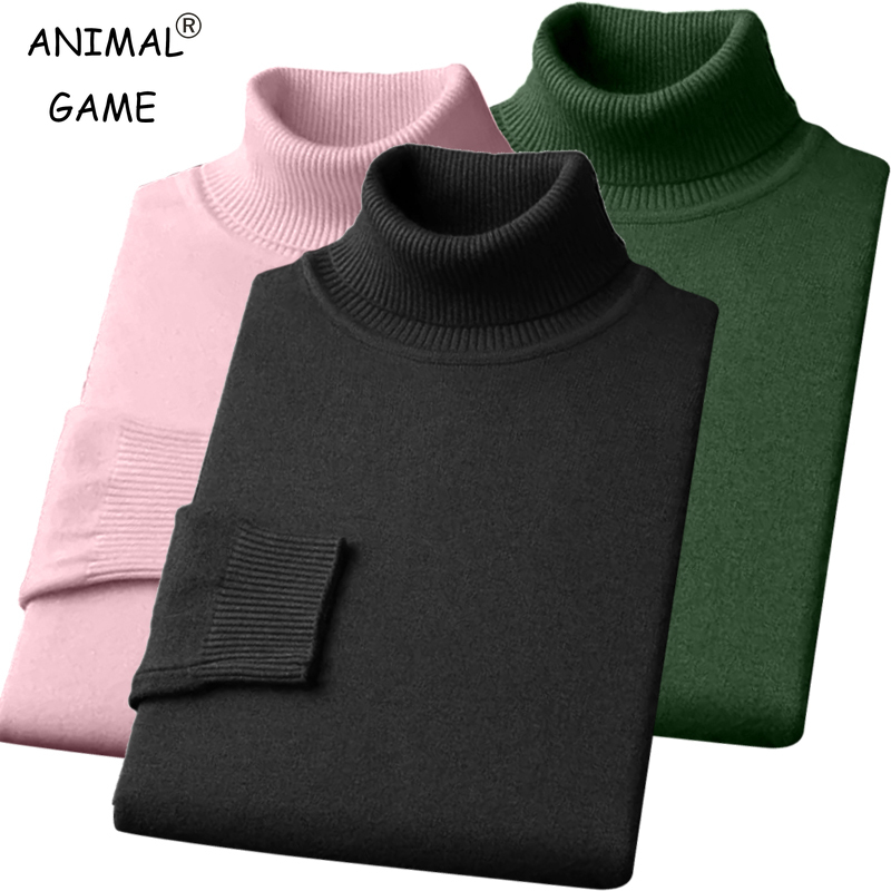 Winter Clothing Cute - Autumn Mens High Quality Knitted Turtleneck