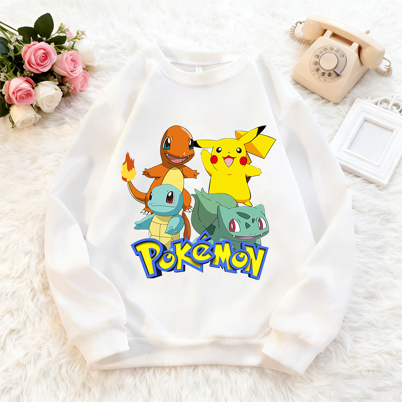 Winter Clothing For Kids - Kids Crew Neck Sweatshirt Pokemons Anime