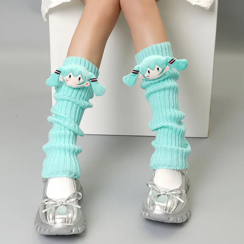 Winter Clothing Leg Warmers - Cute Dopamine Knitted Stacked Bone Leg