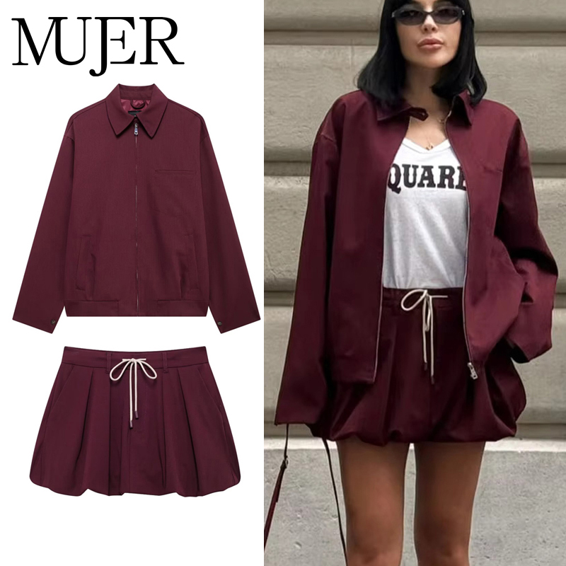 Jacket Winter Clothing - MUJER 2025 Balloon Skirt Sets for