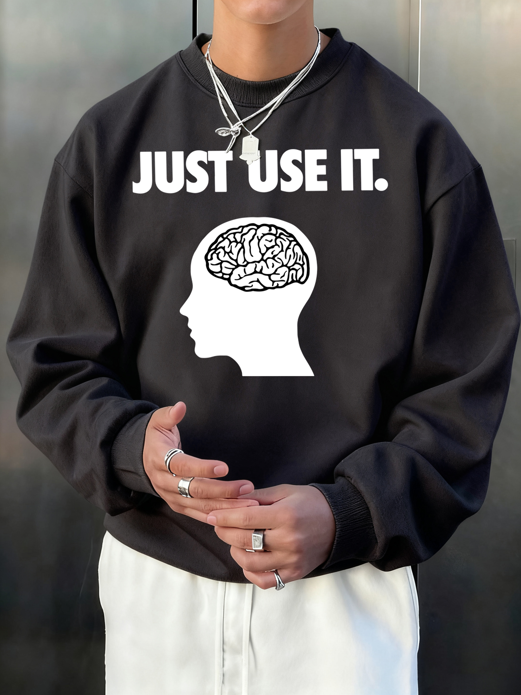Winter Clothing English - Brain Just Use It Print Male