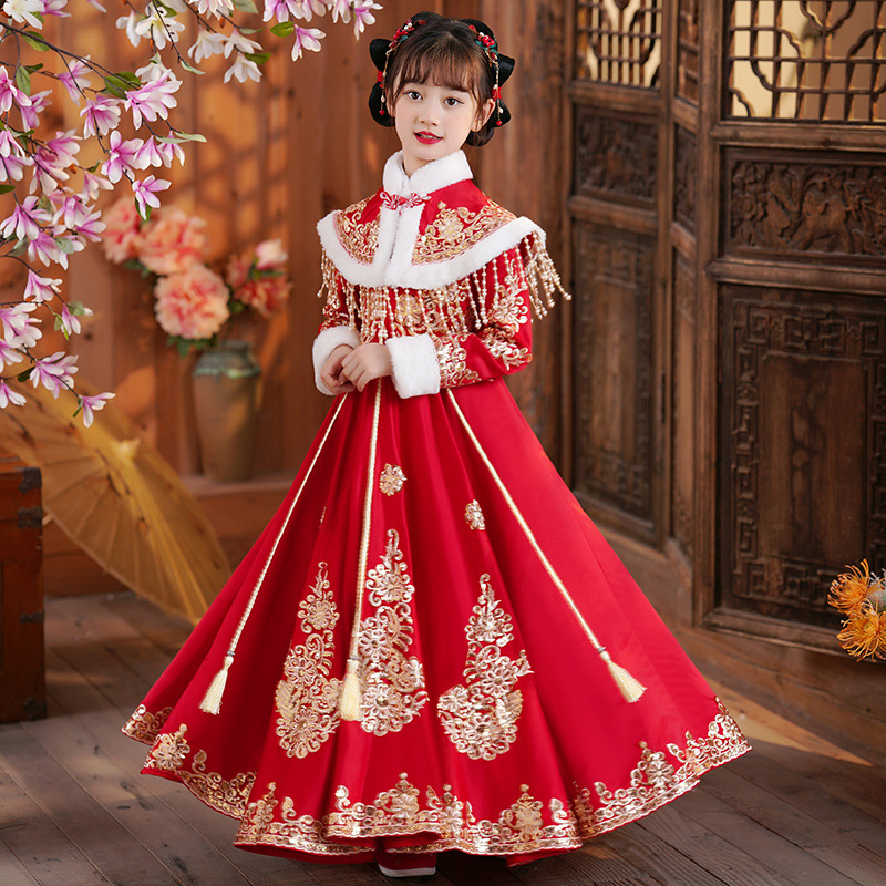 Winter Clothing For Kids - Girls Red Chinese New Year Clothing