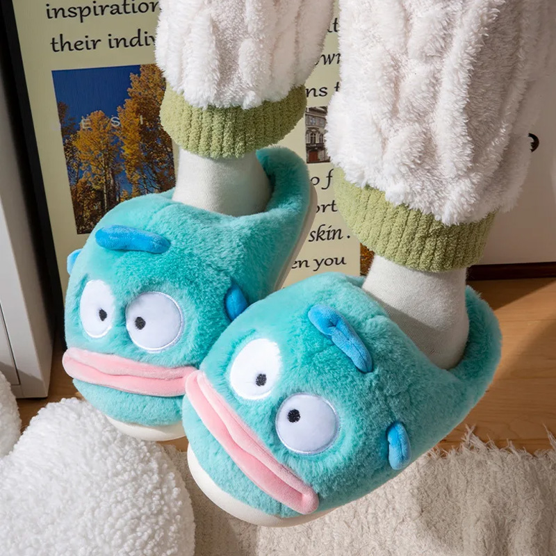 Winter Clothing Cute - Cute Hangyodon Cotton Slipper Cartoon Thick