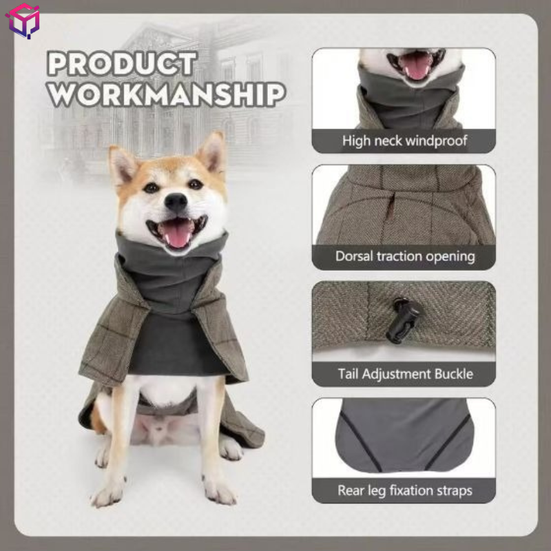Warm Dog Coat English Plaid Do - Winter Clothing English のレビューと価格