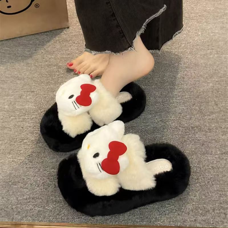 Sanrio Female Plush Slippers A - Winter Clothing Cute のレビューと価格