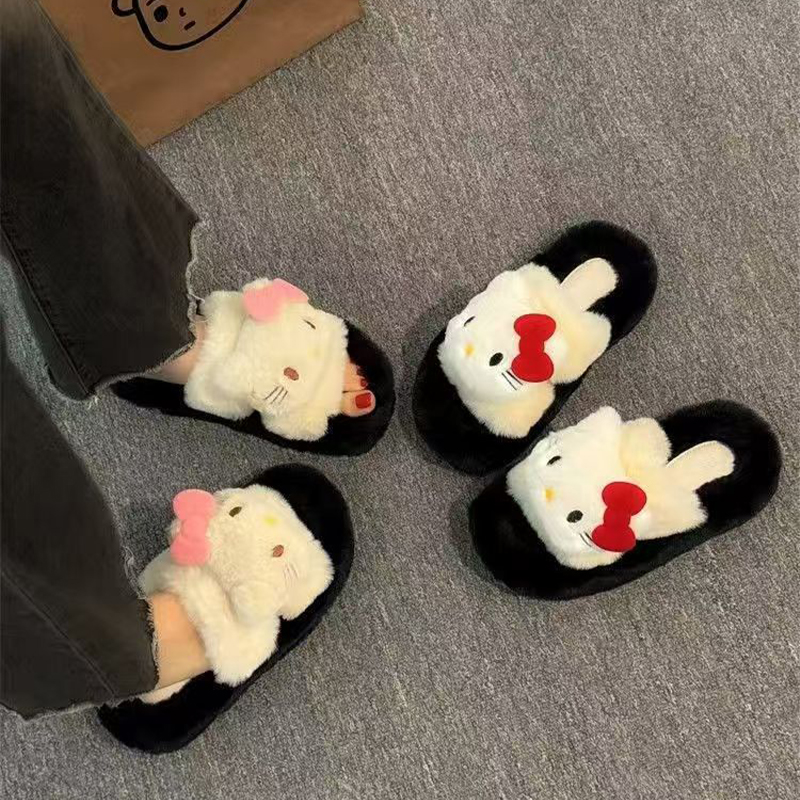 Sanrio Female Plush Slippers A - Winter Clothing Cute のレビューと価格