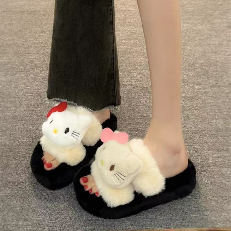 Sanrio Female Plush Slippers A - Winter Clothing Cute のレビューと価格