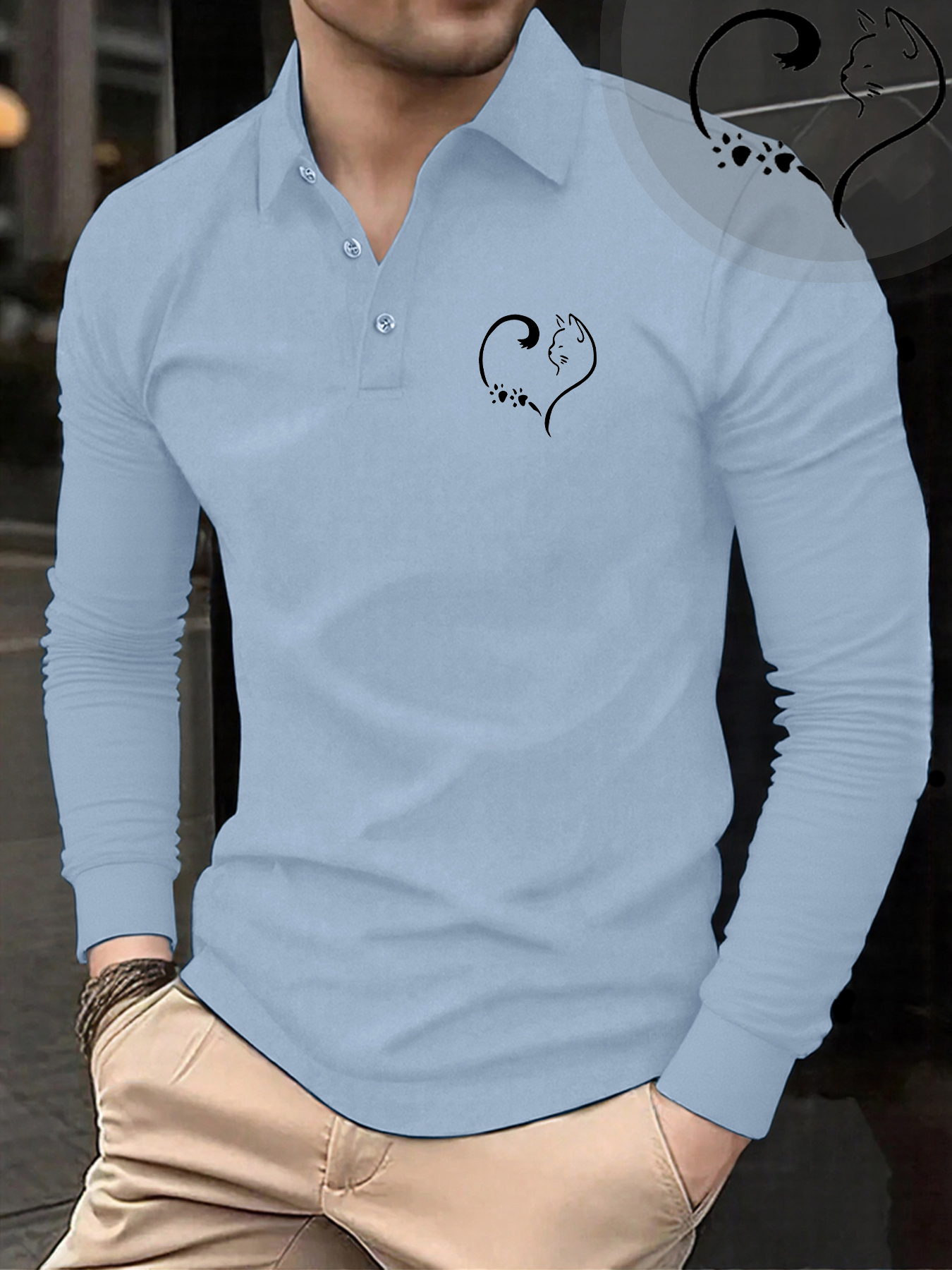 Love Shape Cat Prints Man'S Po - Winter Clothing English のレビューと価格