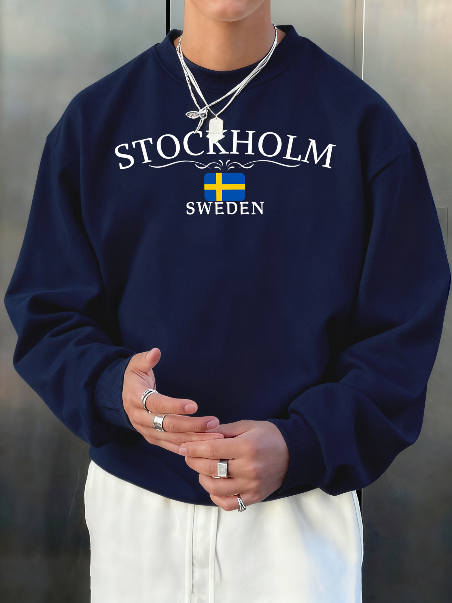 Stockholm Sweden Letter Print  - Winter Clothing English のレビューと価格