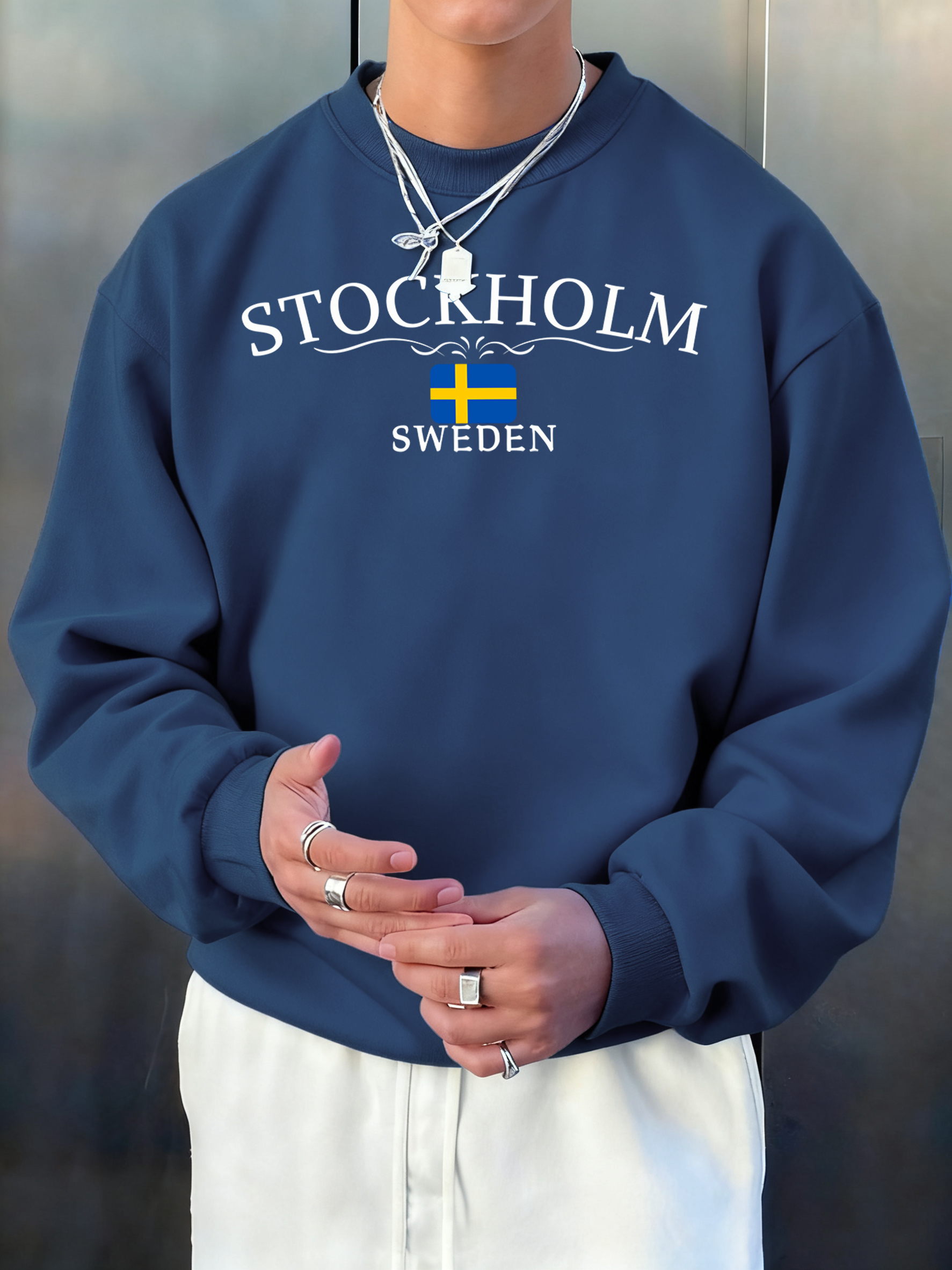 Stockholm Sweden Letter Print  - Winter Clothing English のレビューと価格