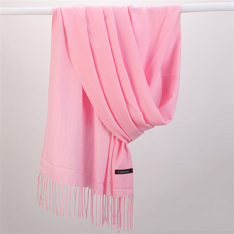 Fashion Solid Color 2023 Women - Cashmere Scarf Wrap のレビューと価格