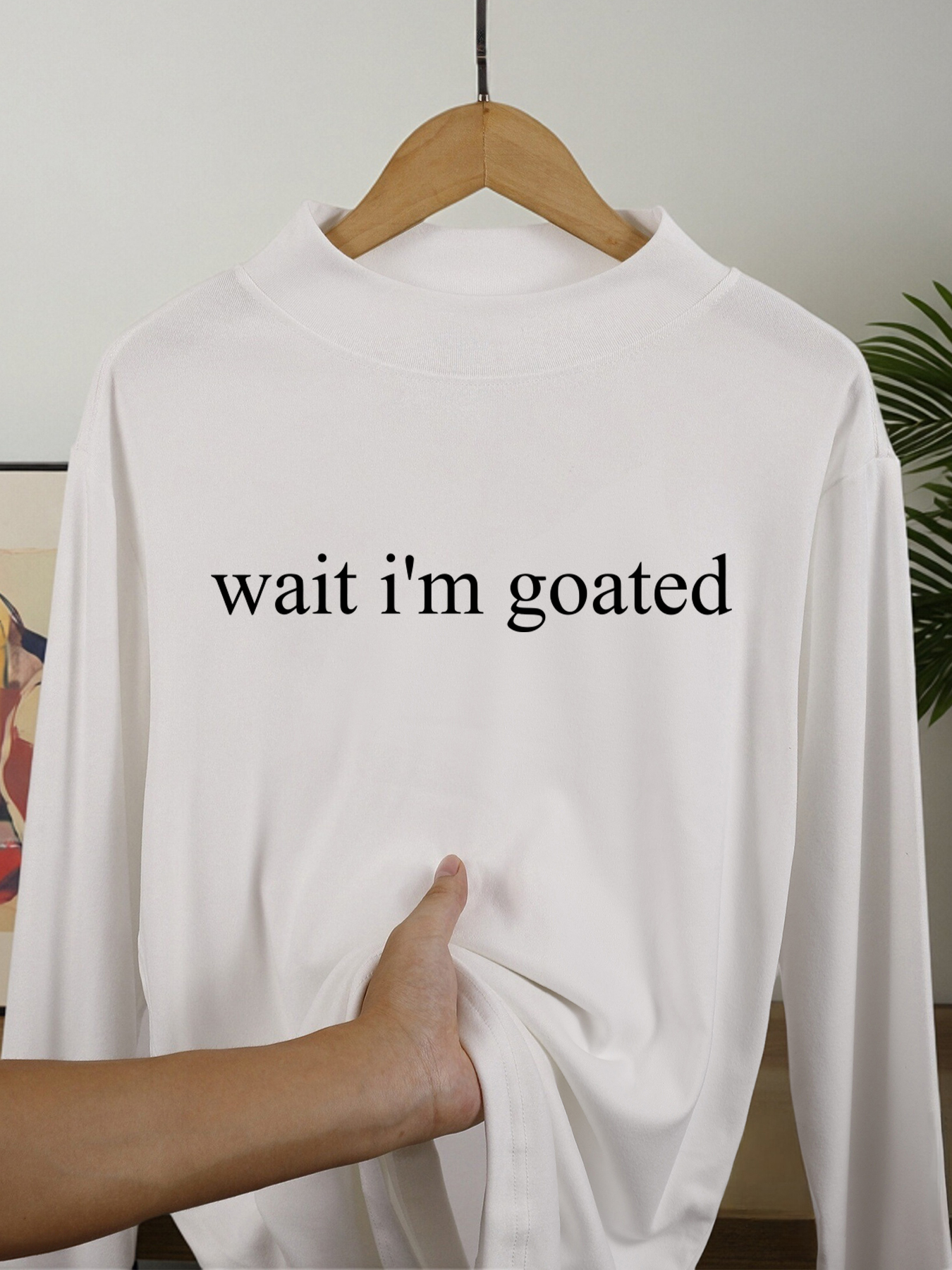 Wait I'M Goated Letter Printed - Winter Clothing English のレビューと価格