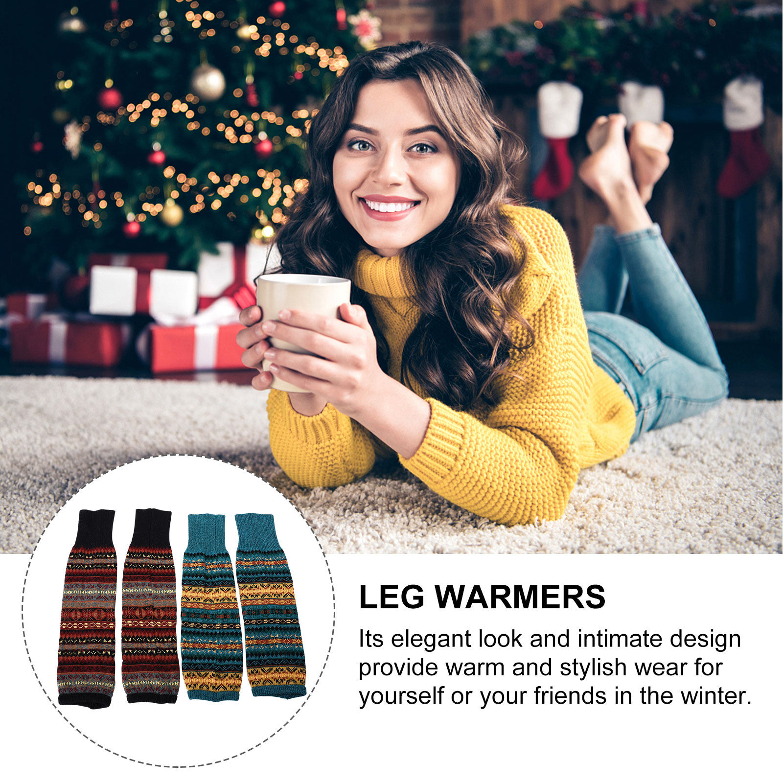 2Pairs Fashion Leg Warmers Wom - Winter Clothing Leg Warmers のレビューと価格
