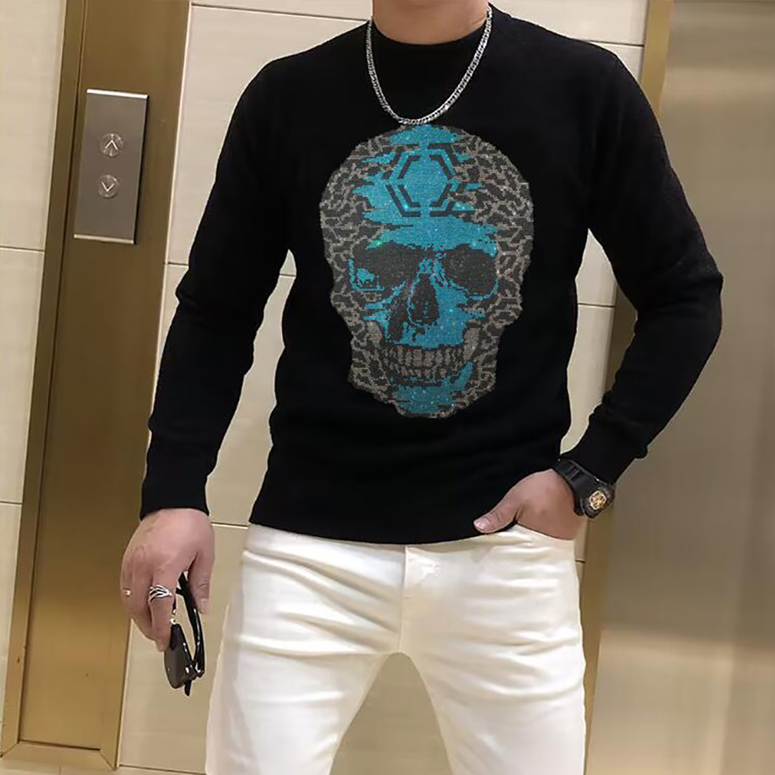 Men's Sweater Pullover Trendy  - Winter Clothing English のレビューと価格