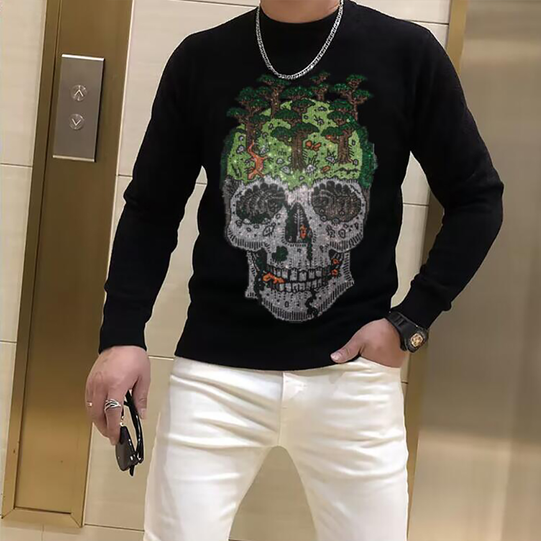 Men's Sweater Pullover Trendy  - Winter Clothing English のレビューと価格