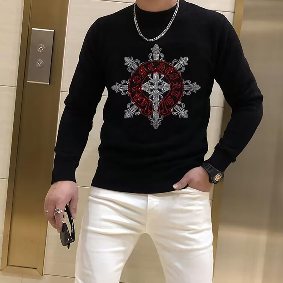 Men's Sweater Pullover Trendy  - Winter Clothing English のレビューと価格