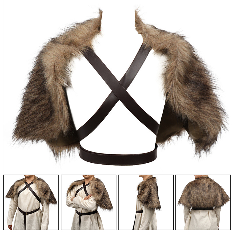 Viking Cloak Faux Fur Collar C - Jacket Winter Clothing のレビューと価格
