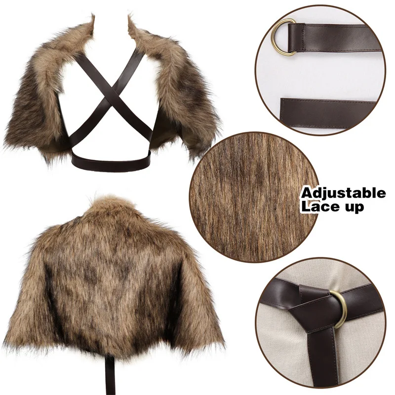 Viking Cloak Faux Fur Collar C - Jacket Winter Clothing のレビューと価格