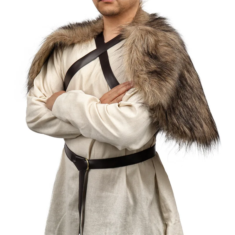 Viking Cloak Faux Fur Collar C - Jacket Winter Clothing のレビューと価格