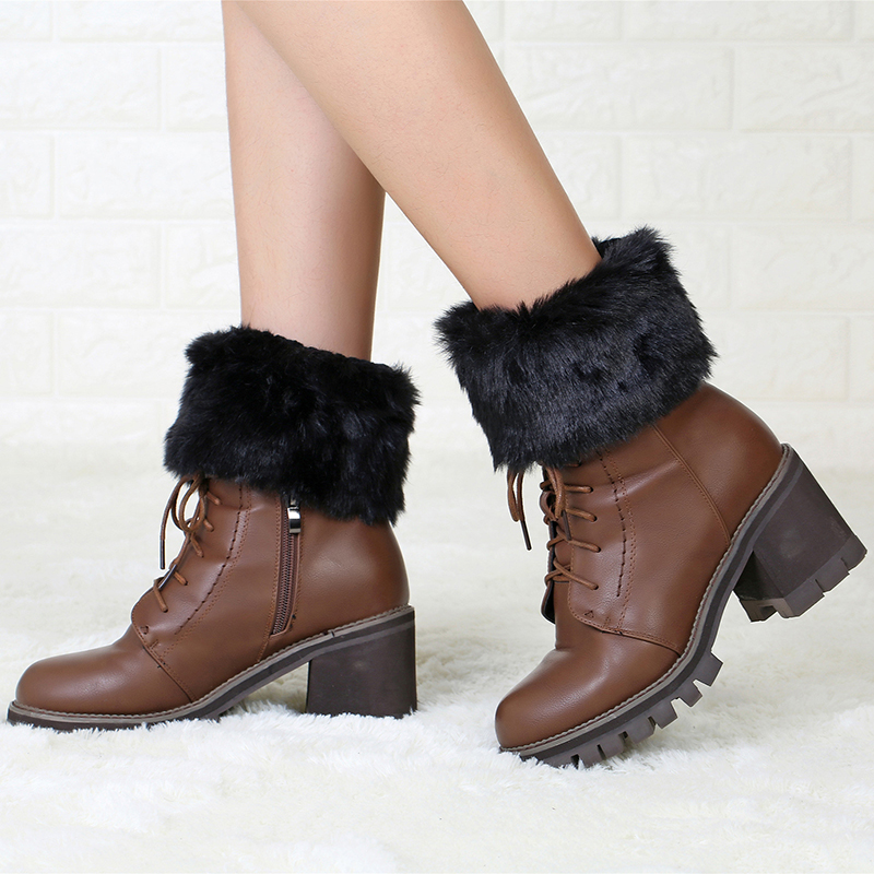 Women Winter Knitted Woolen Bo - Winter Clothing Leg Warmers のレビューと価格