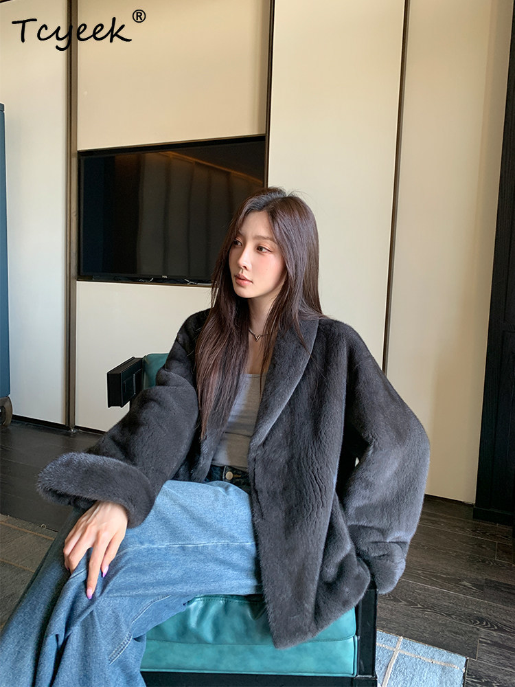 Tcyeek Natural Mink Fur Coat W - Winter Clothing Label のレビューと価格