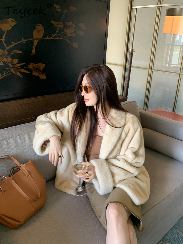 Tcyeek Natural Mink Fur Coat W - Winter Clothing Label のレビューと価格