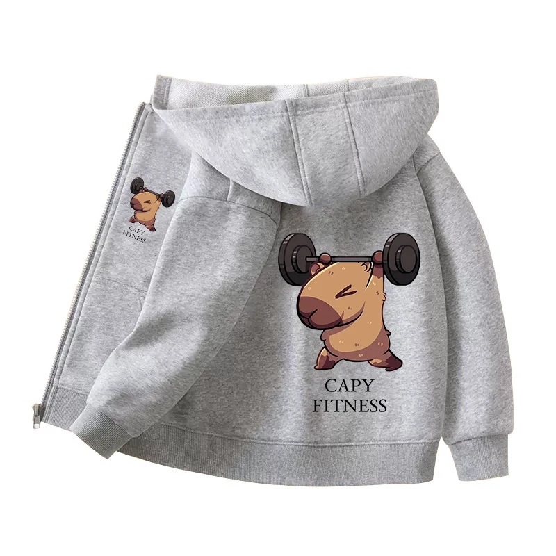 Capybara Zipper Hoodies Coats  - Winter Clothing For Kids のレビューと価格