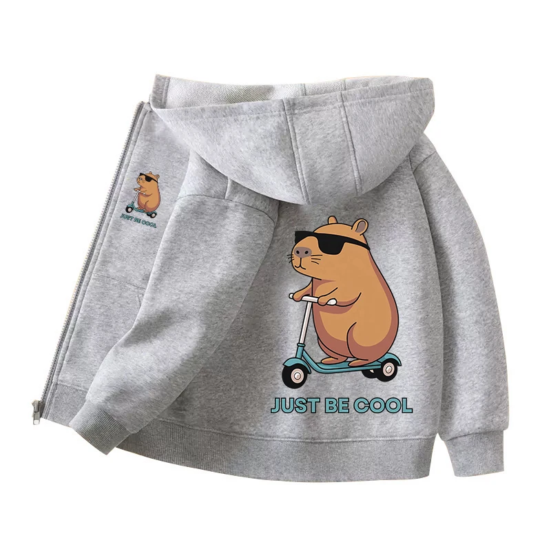 Capybara Zipper Hoodies Coats  - Winter Clothing For Kids のレビューと価格