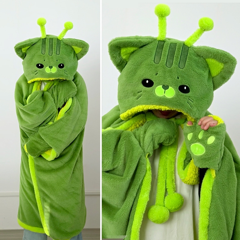 Cartoon Cute Alien Cat Hooded  - Winter Clothing Cute のレビューと価格