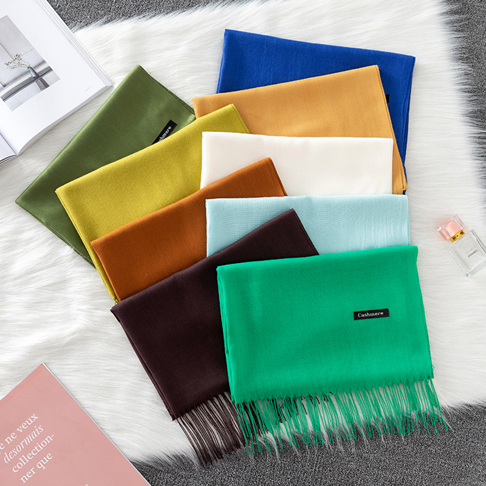 Fashion Solid Scarf Women Cash - Cashmere Scarf Wrap のレビューと価格