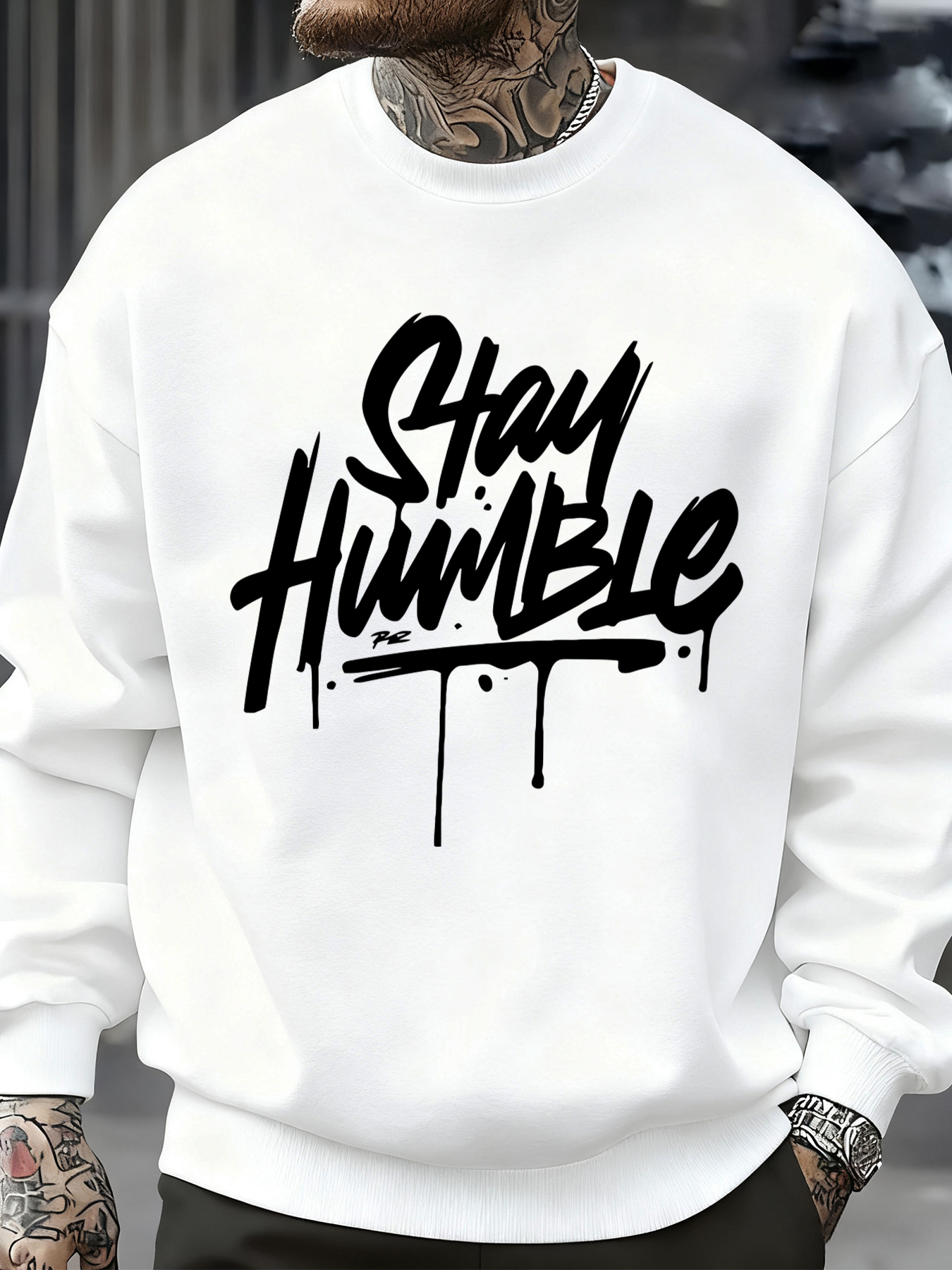 Stay Humble Eye-Catching Print - Winter Clothing English のレビューと価格