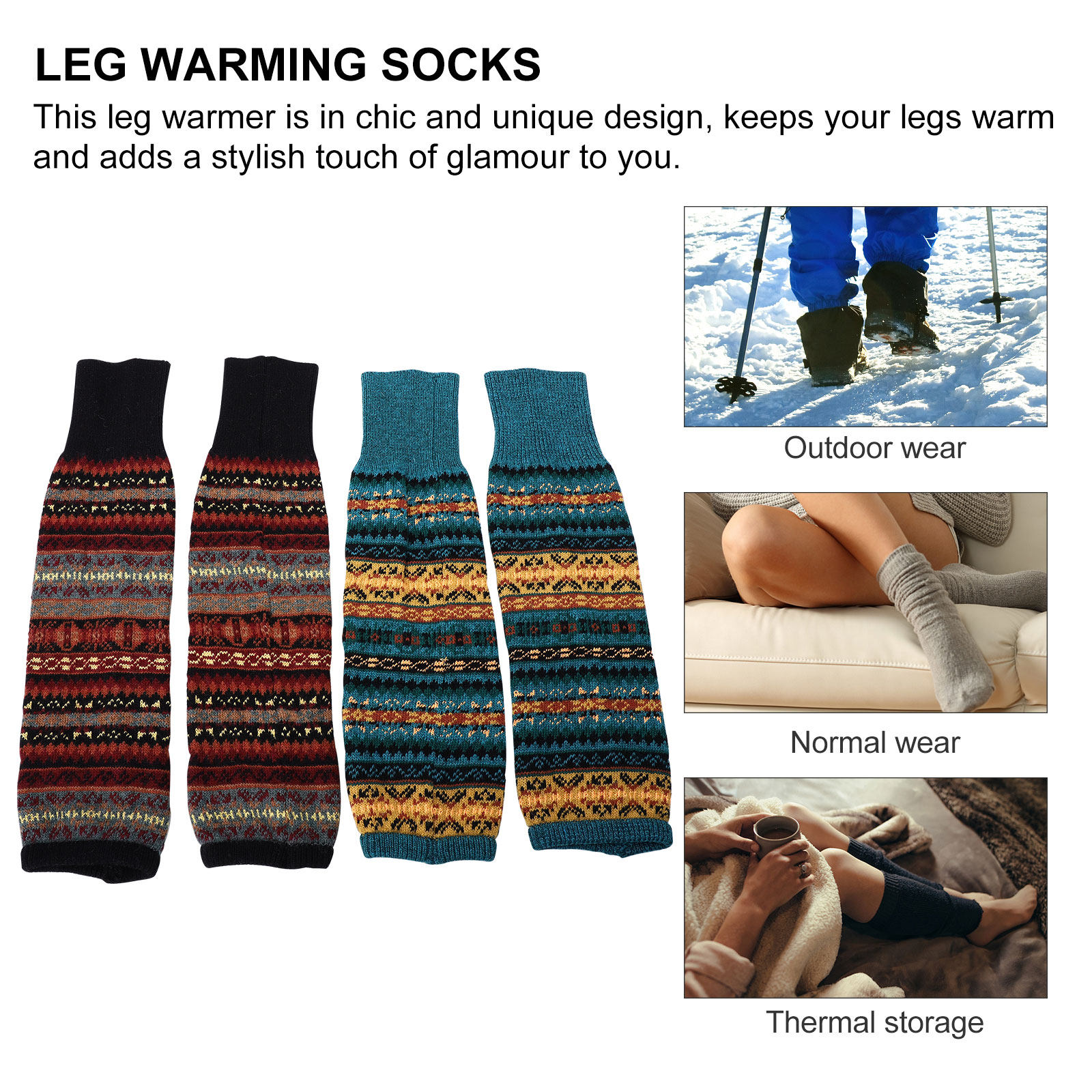 2Pairs Wool Leg Warmer Chic Un - Winter Clothing Leg Warmers のレビューと価格