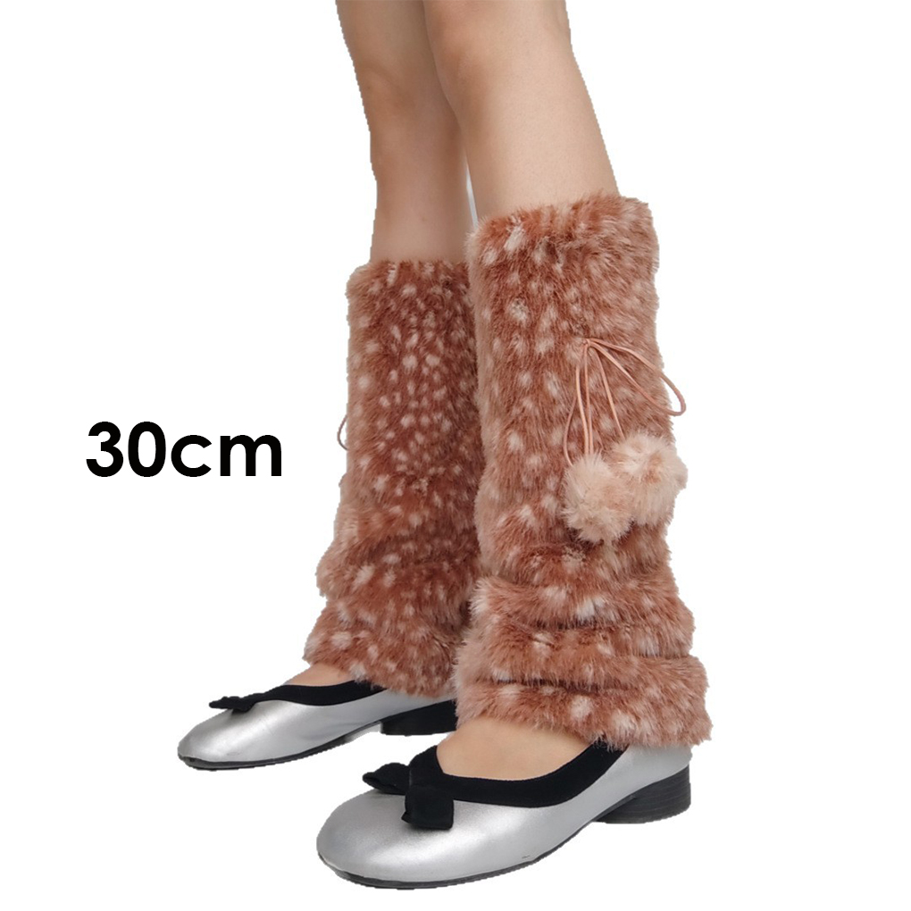 Brown Pattern Artificial Fur L - Winter Clothing Leg Warmers のレビューと価格